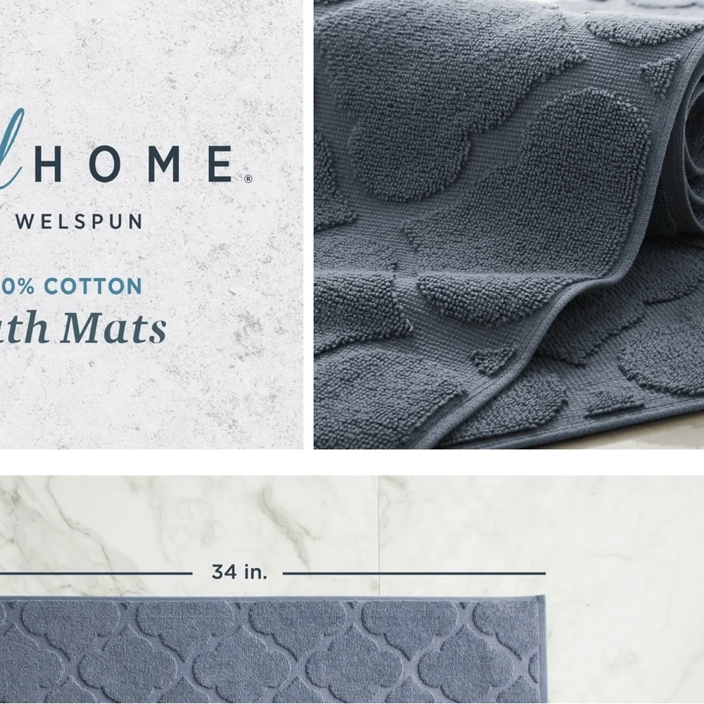 WelHome Geometric Tub Mats, 2-pack